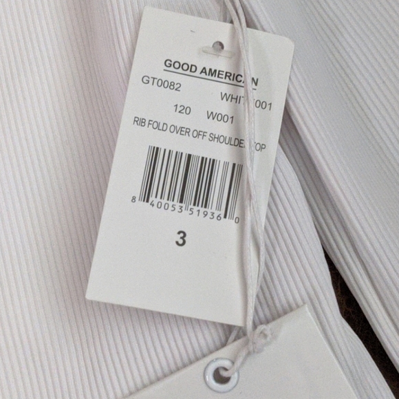 🆕GOOD AMERICAN Rib Fold Over Off Shoulder Top-L - Picture 8 of 14
